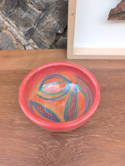 Small ceramic bowl with leaf pattern
