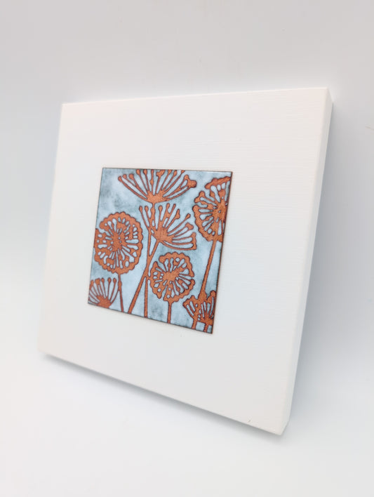 Small enamel panel - agapanthus field