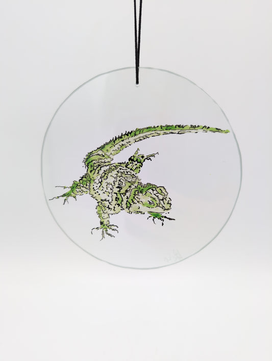 Mini glass painting - gecko