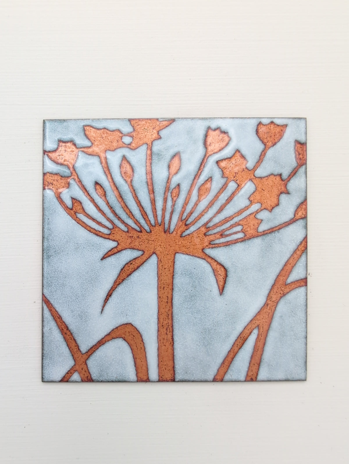 Small enamel panel - agapanthus