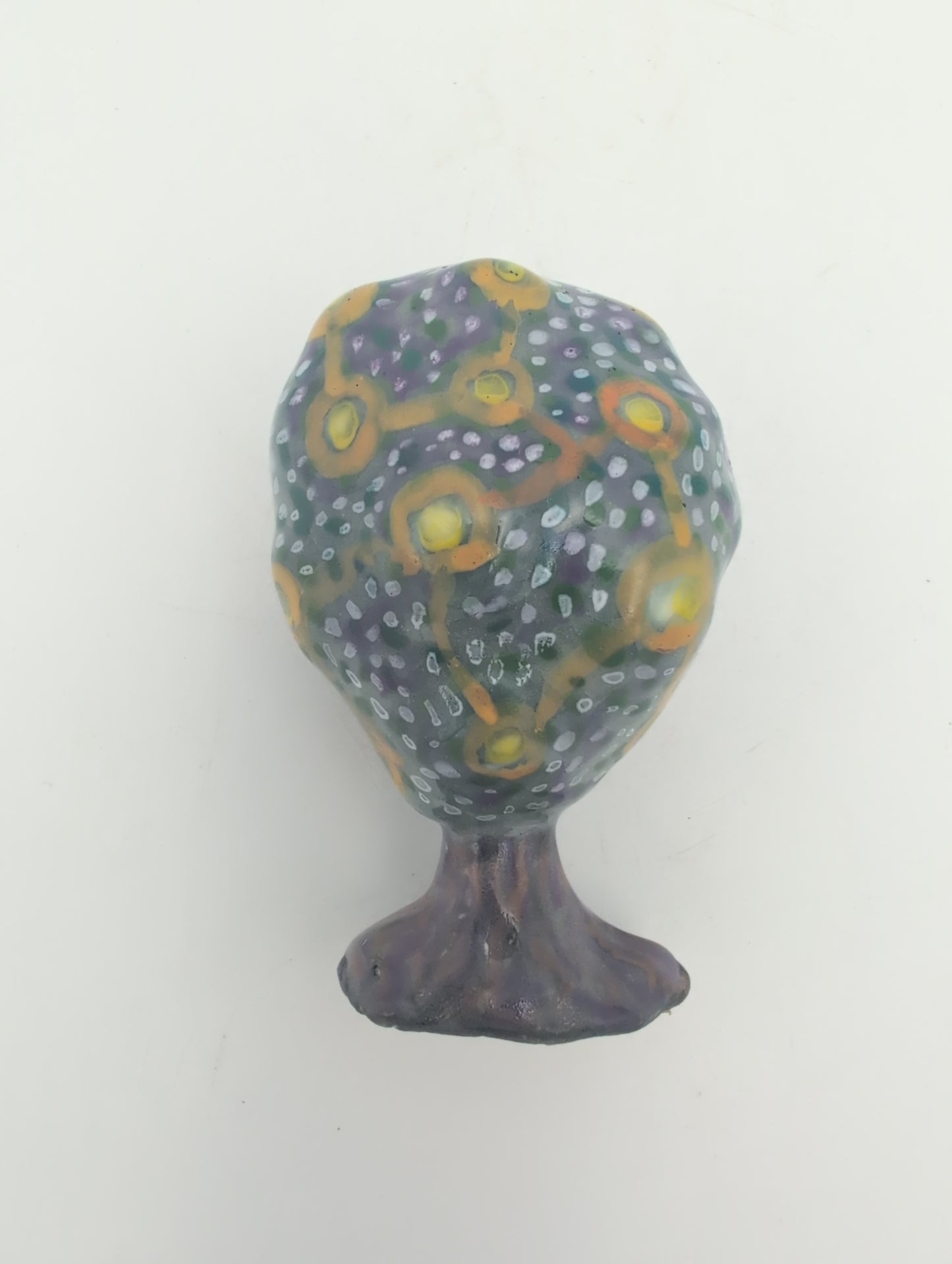Purple and yellow tree tiny sculpture