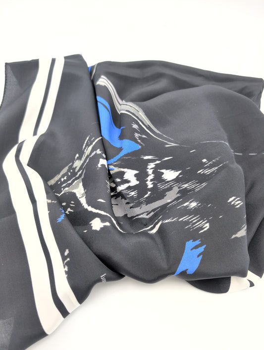 'Deco Strike' large square silk scarf