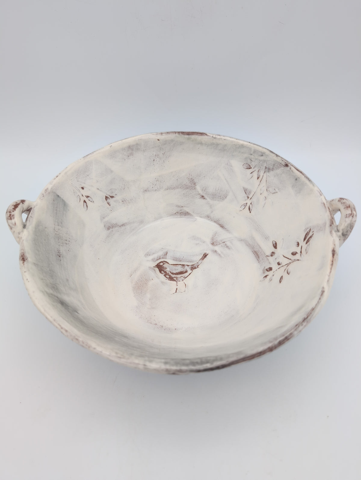 Deep ceramic salad bowl