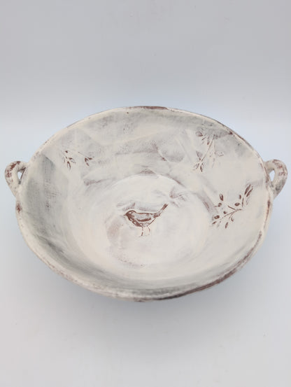 Deep ceramic salad bowl