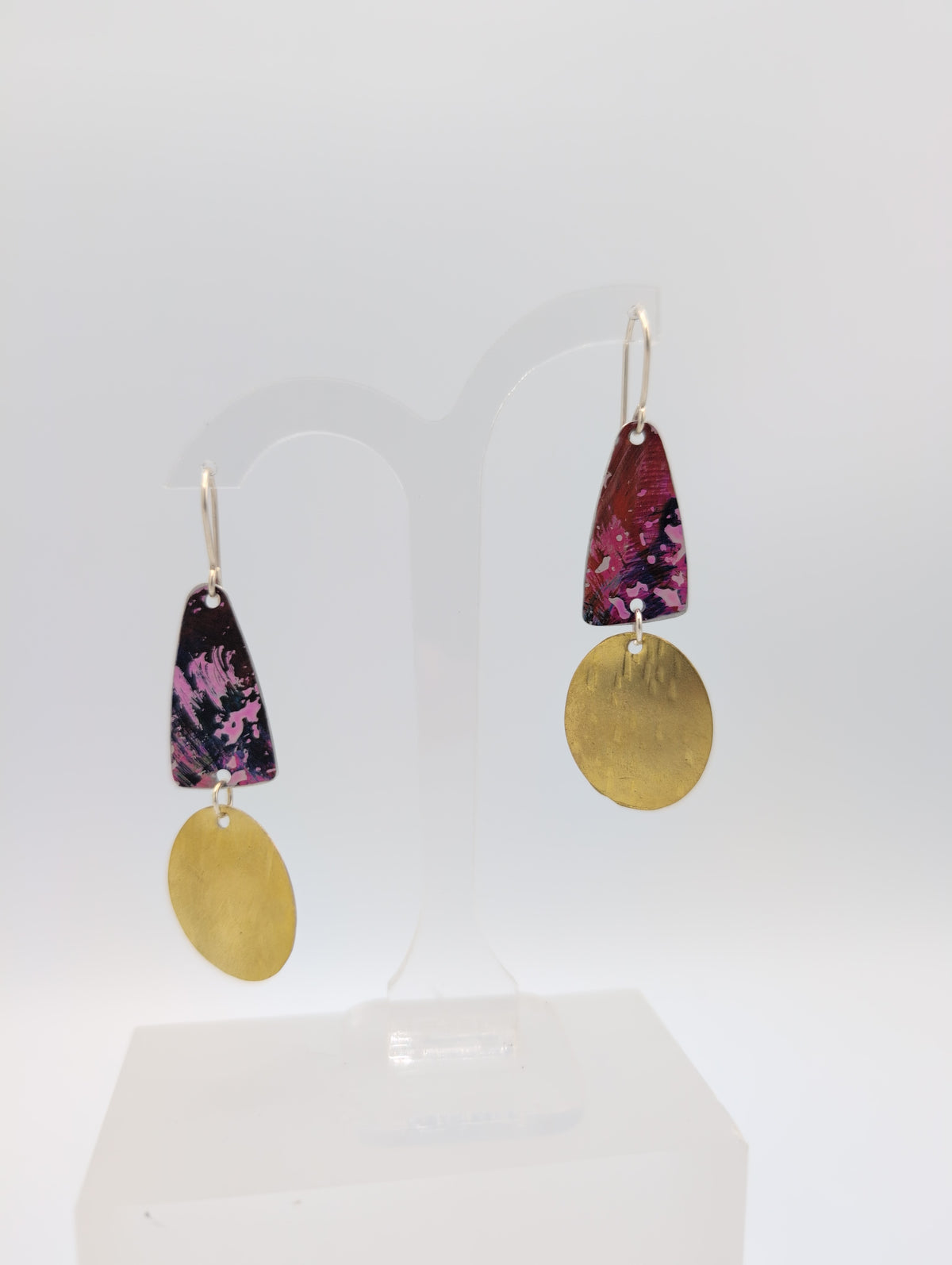 Printed aluminium & brass earrings