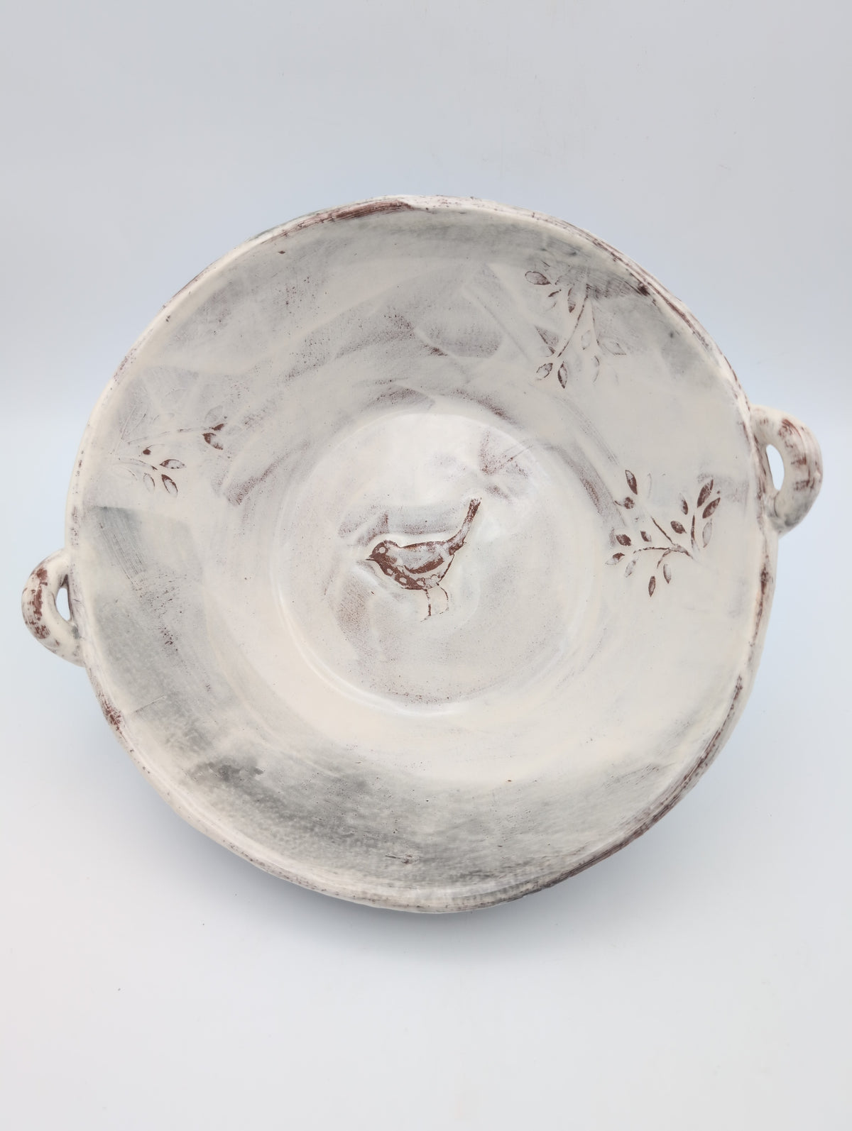 Deep ceramic salad bowl