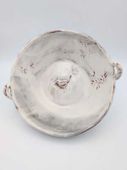 Deep ceramic salad bowl