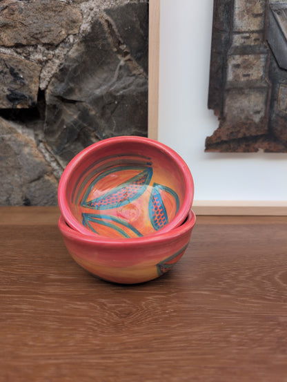 Small ceramic bowl with leaf pattern