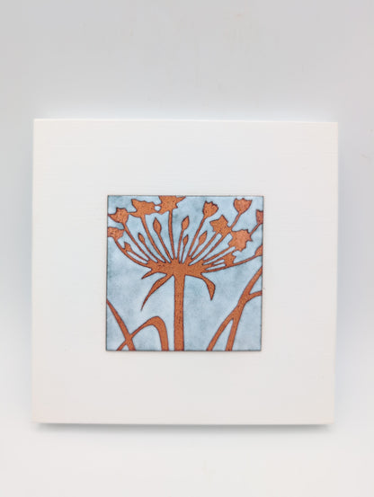 Small enamel panel - agapanthus