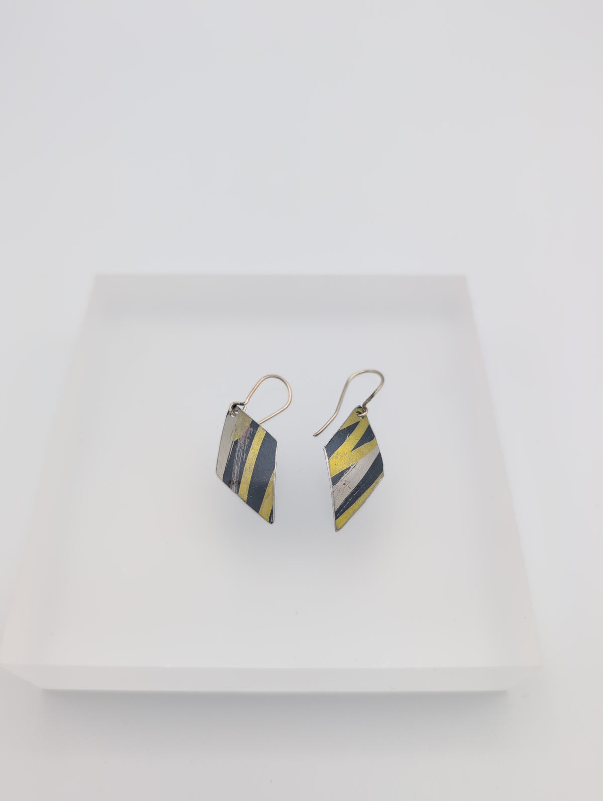 Printed aluminium small hex shape earrings