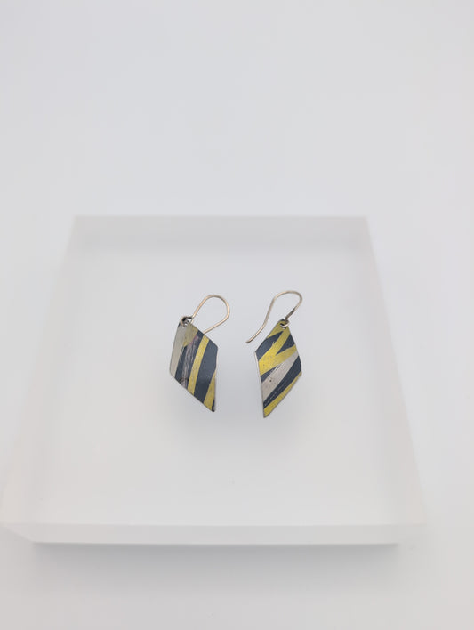 Printed aluminium small hex shape earrings