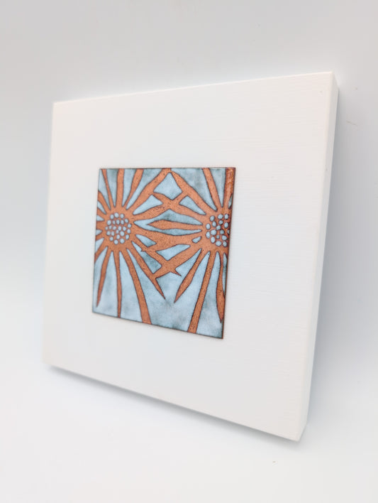 Small enamel panel - two flowers