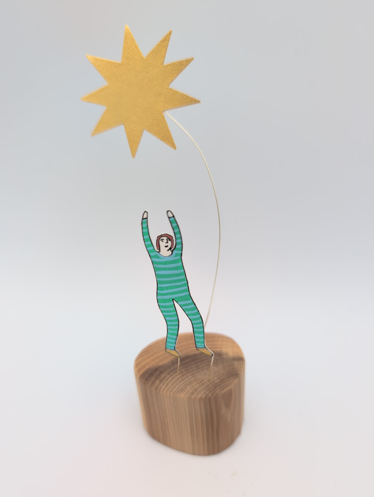 Stripey Person with Star - wire doodle