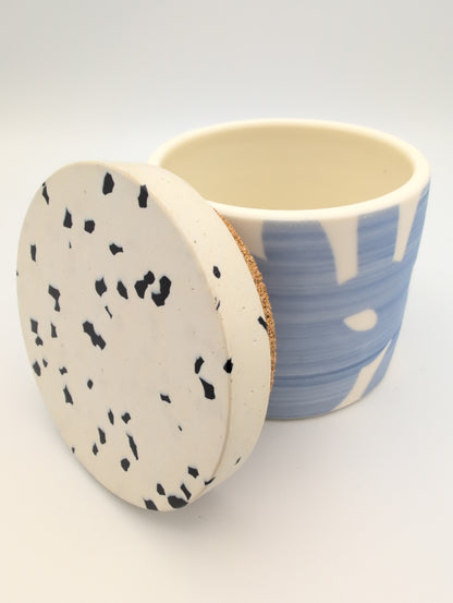Small Blue and White Hand Painted Kitchen Storage Jar