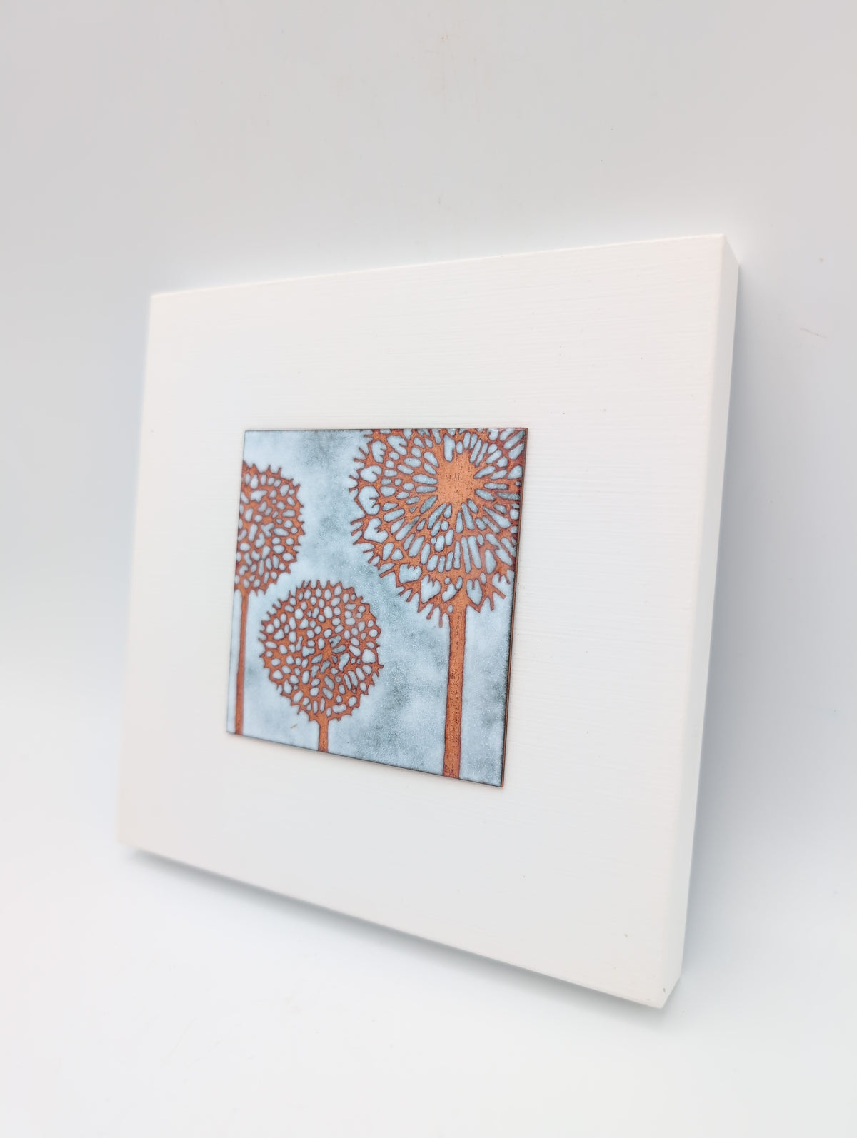 Small enamel panel - three seedheads