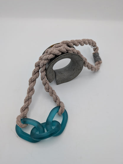 3 link mooring necklace - jade