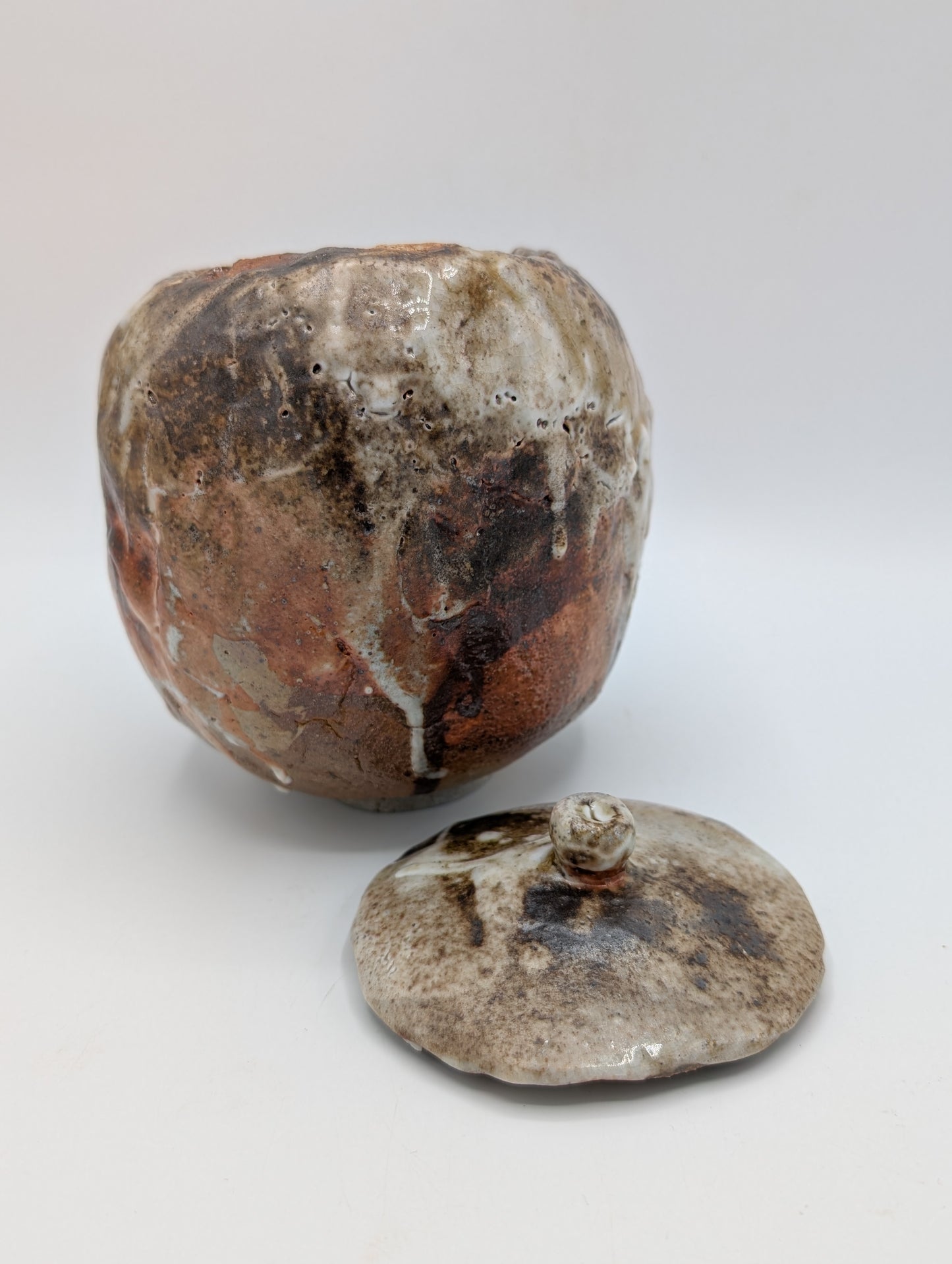 Oxide Ceramic Lidded Vessel