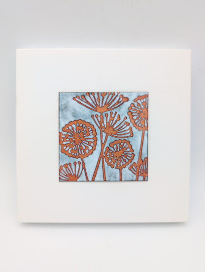 Small enamel panel - agapanthus field