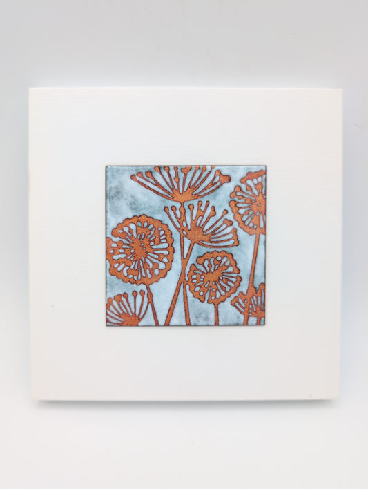 Small enamel panel - agapanthus field