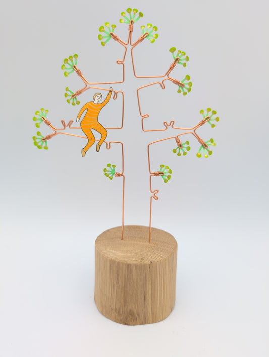 Person in Tree - wire doodle