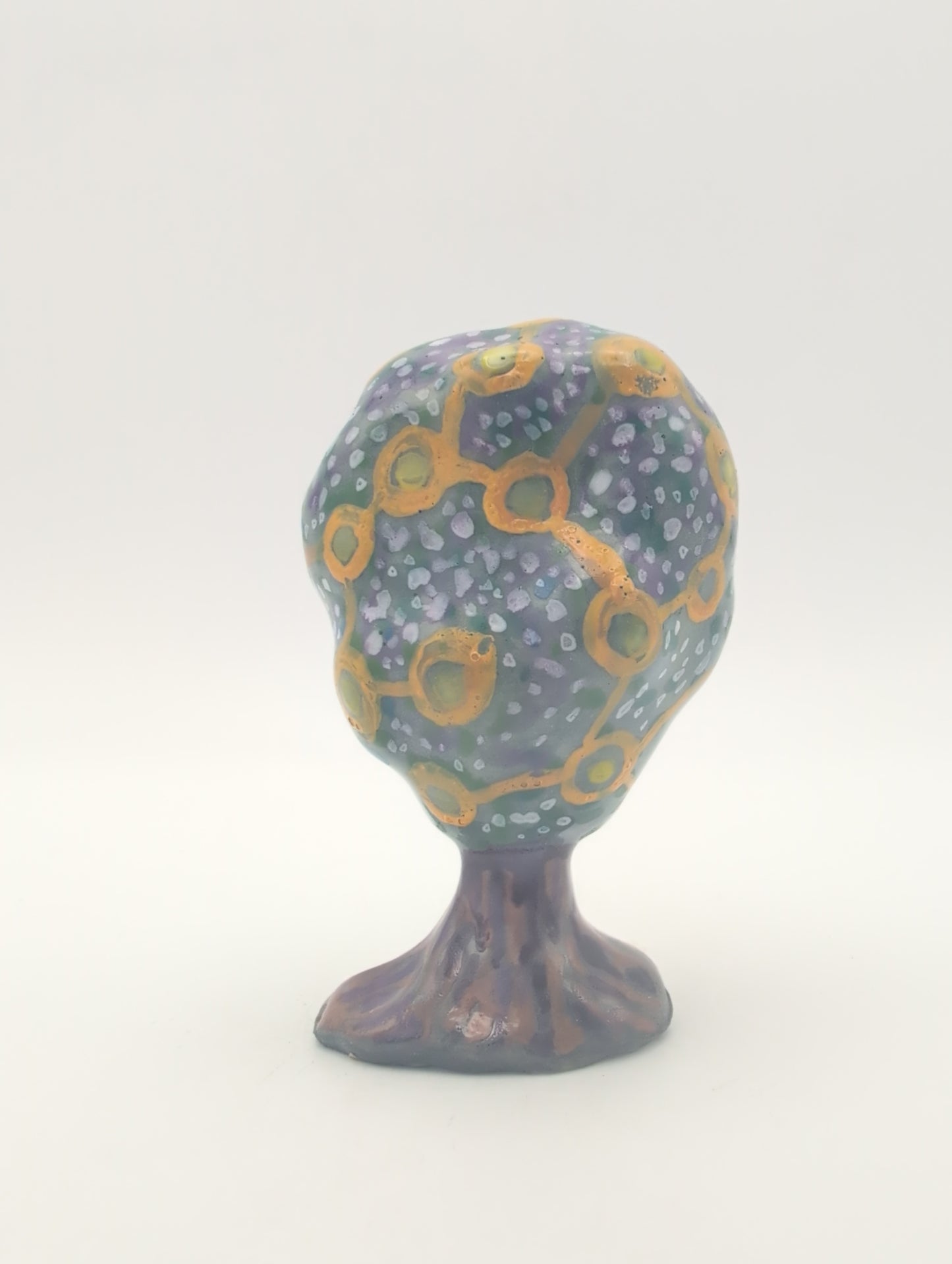 Purple and yellow tree tiny sculpture