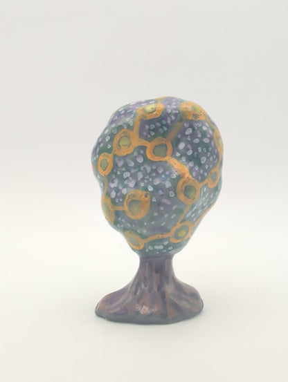 Purple and yellow tree tiny sculpture