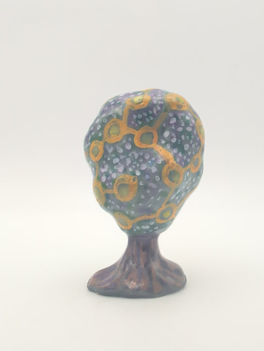 Purple and yellow tree tiny sculpture
