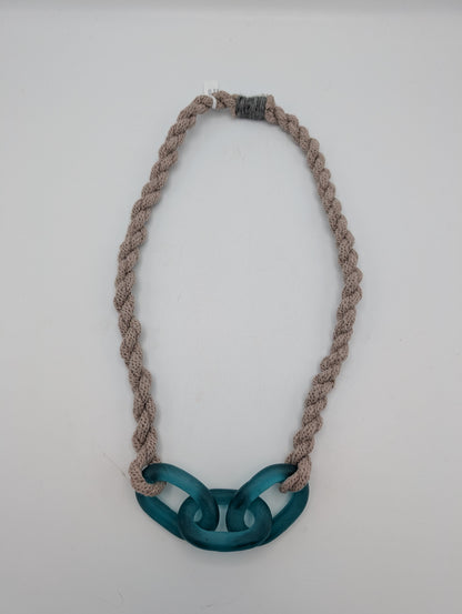 3 link mooring necklace - jade