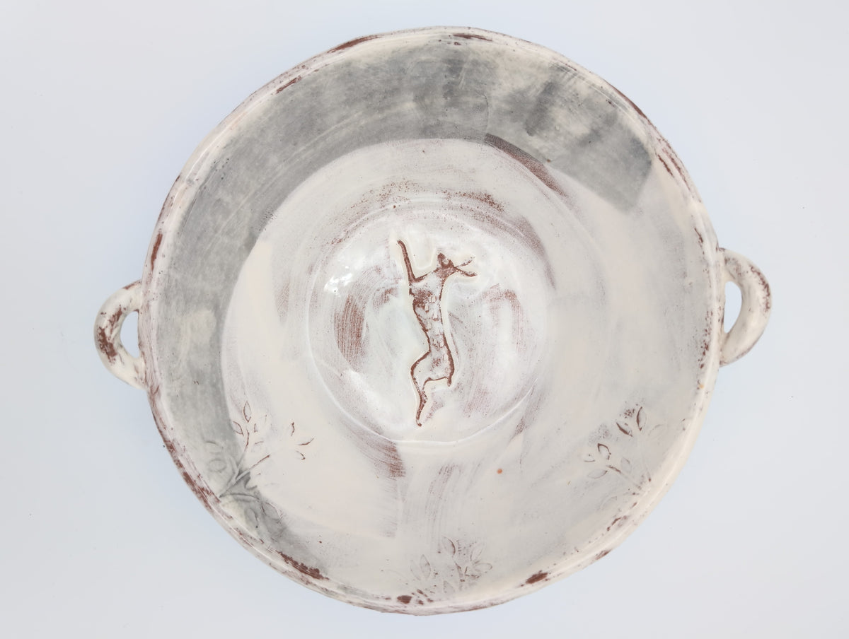 Deep ceramic salad bowl