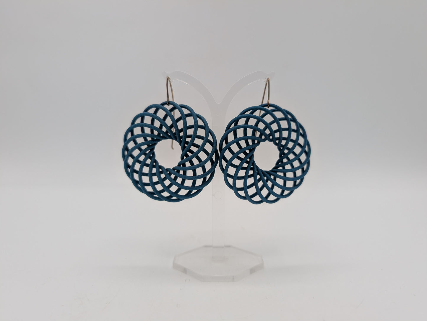 Dark Teal Vortex Earrings