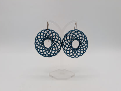 Dark Teal Vortex Earrings