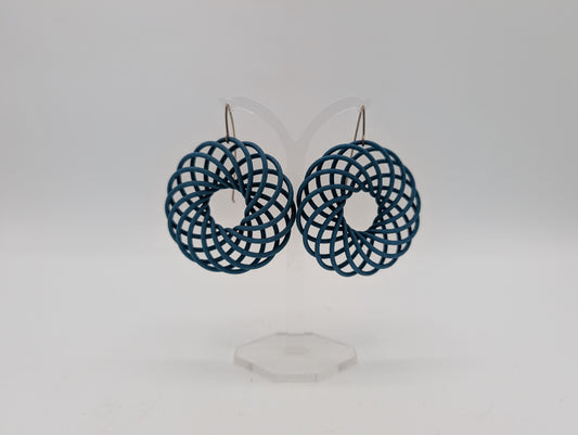 Dark Teal Vortex Earrings