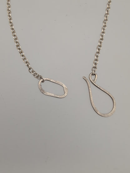 Zero-waste enamel pendant on heavy chain