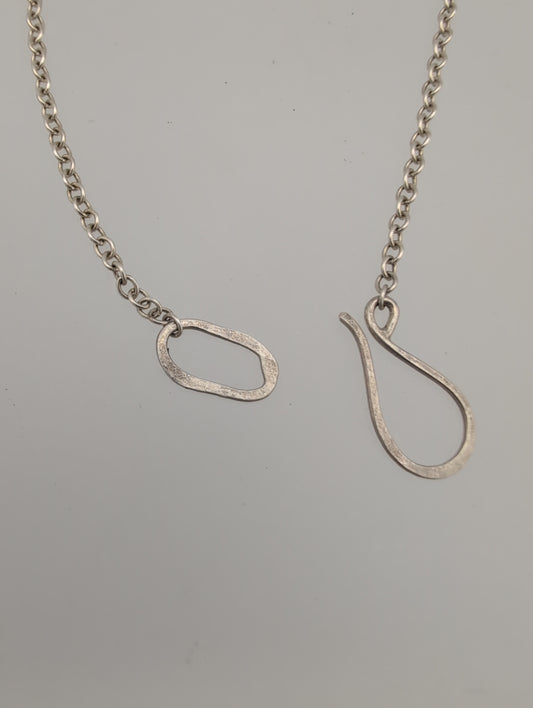 Zero-waste enamel pendant on heavy chain