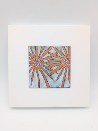 Small enamel panel - two flowers