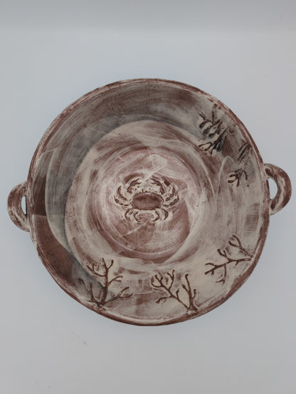 Deep ceramic salad bowl
