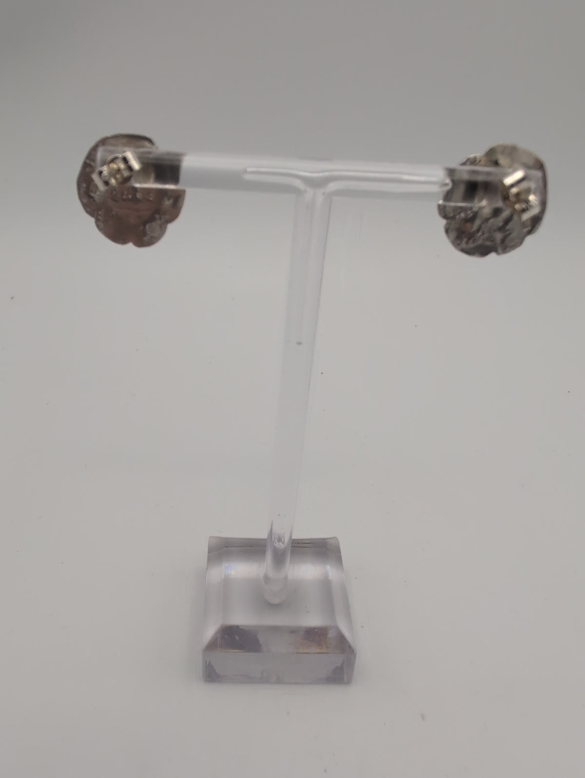 Silver Flower Earrings Swirl