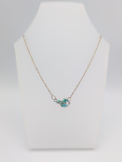 Zero-waste enamel pendant on heavy chain
