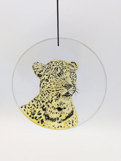Mini glass painting - leopard