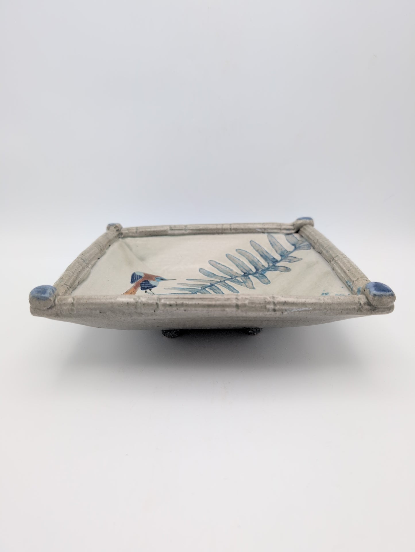 Square Bird and Fern Bowl