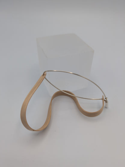 Wave Brooch.  Birch Plywood and unhallmarked silver wire.