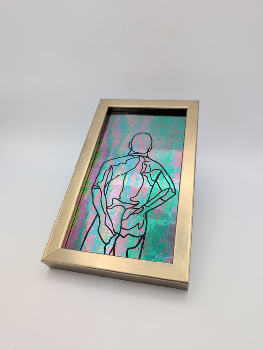 Iridescent glass 'stealth' nude (male)