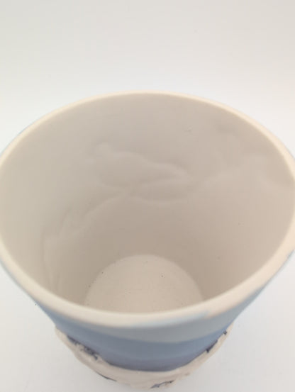 Porcelain beaker blues bird
