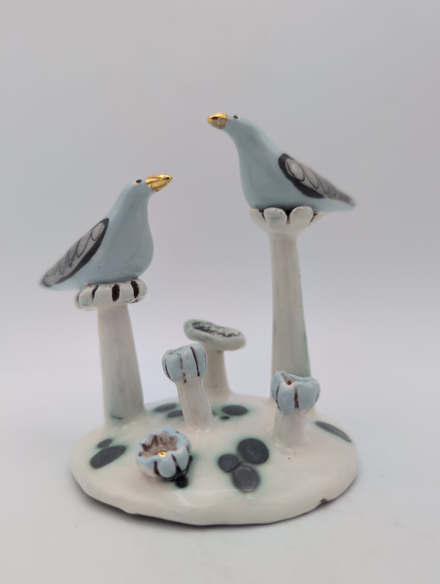 "Turquoise Birds" small sculpture