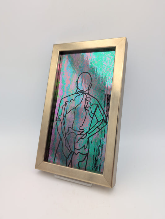 Iridescent glass 'stealth' nude (male)