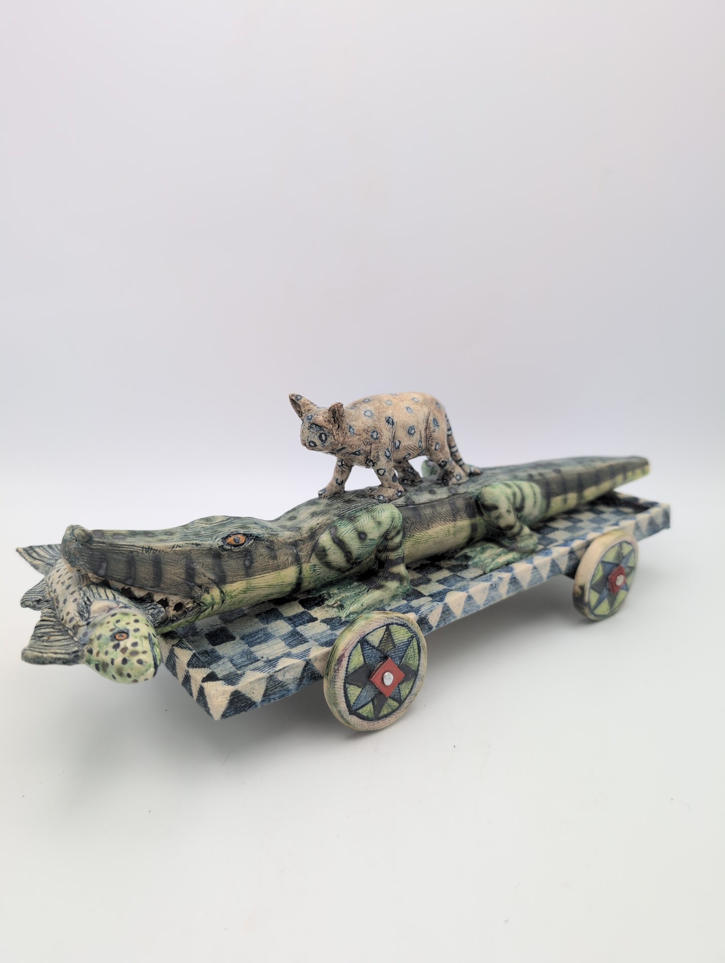 "The Fish Eaters" ceramic sculpture