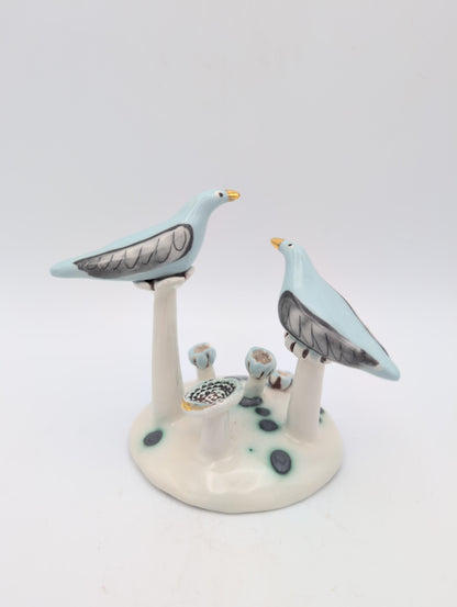 "Turquoise Birds" small sculpture