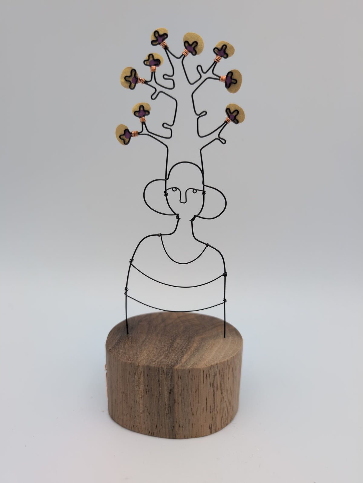 Person with Flowers for Hair - wire doodle