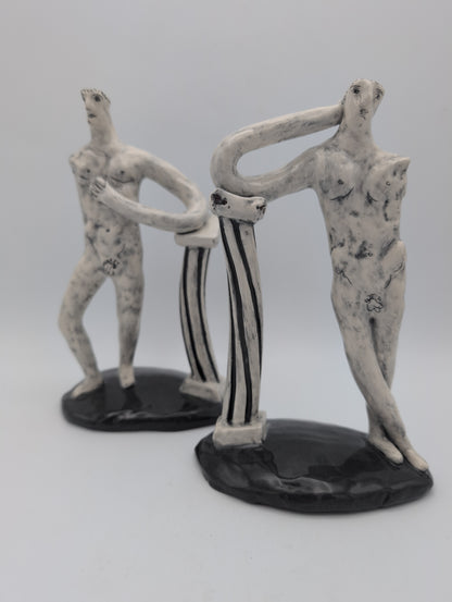 "Classical Man" small ceramic sculpture