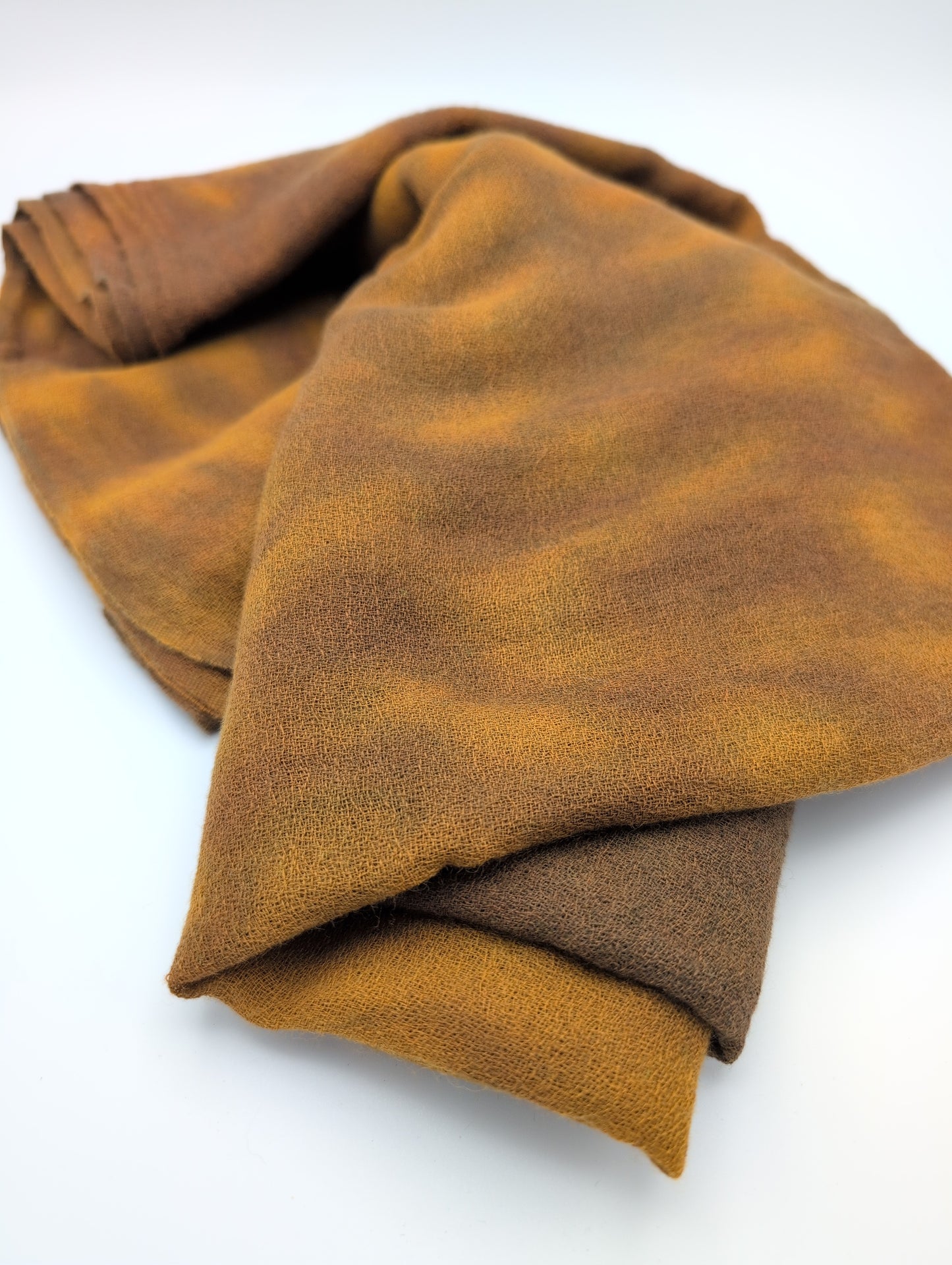 Rhubarb & indigo shibori fine wool scarf